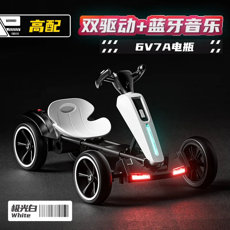 With Led Light And Music Kids Electric Kart, Four-wheel Can Ride On Remote-controlled Toy Car for Ages 1-3 To 6