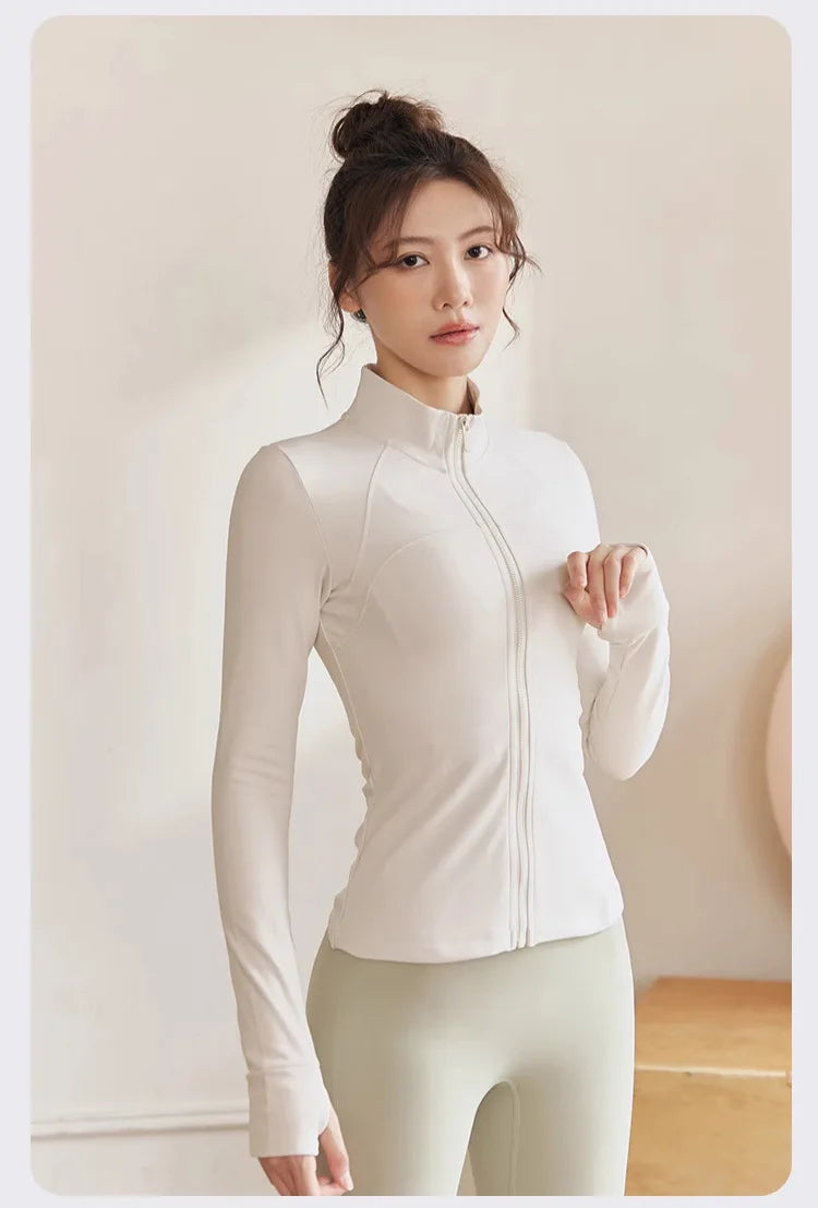 Women Zip Fitness Clothes Long