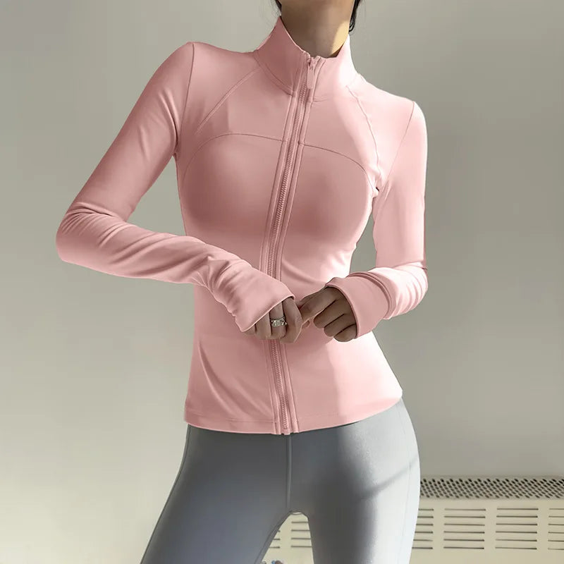 Women Zip Fitness Clothes Long