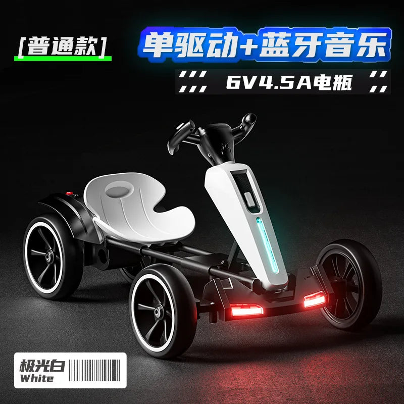 With Led Light And Music Kids Electric Kart, Four-wheel Can Ride On Remote-controlled Toy Car for Ages 1-3 To 6