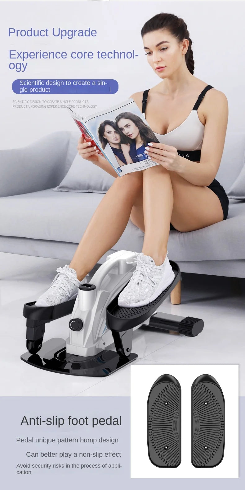 OVOZI Elliptical Machine Home Fitness Equipment Indoor Silent Mini Step Machine Running Mountaineering Spacewalk Steppers