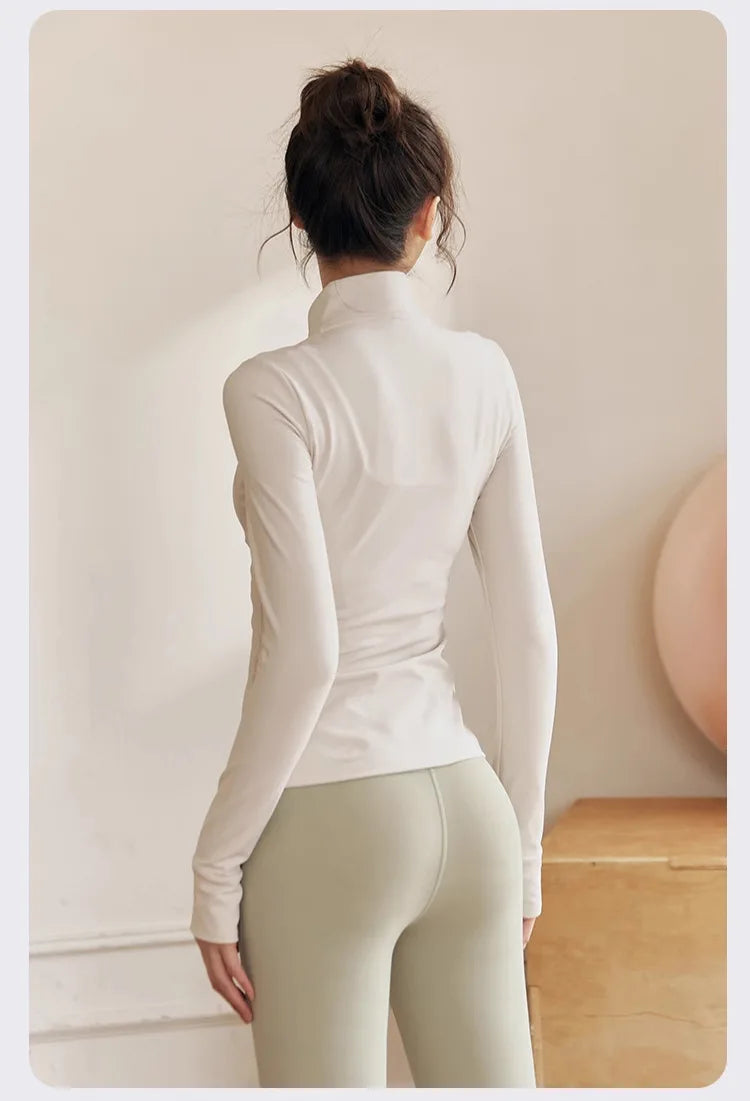 Women Zip Fitness Clothes Long