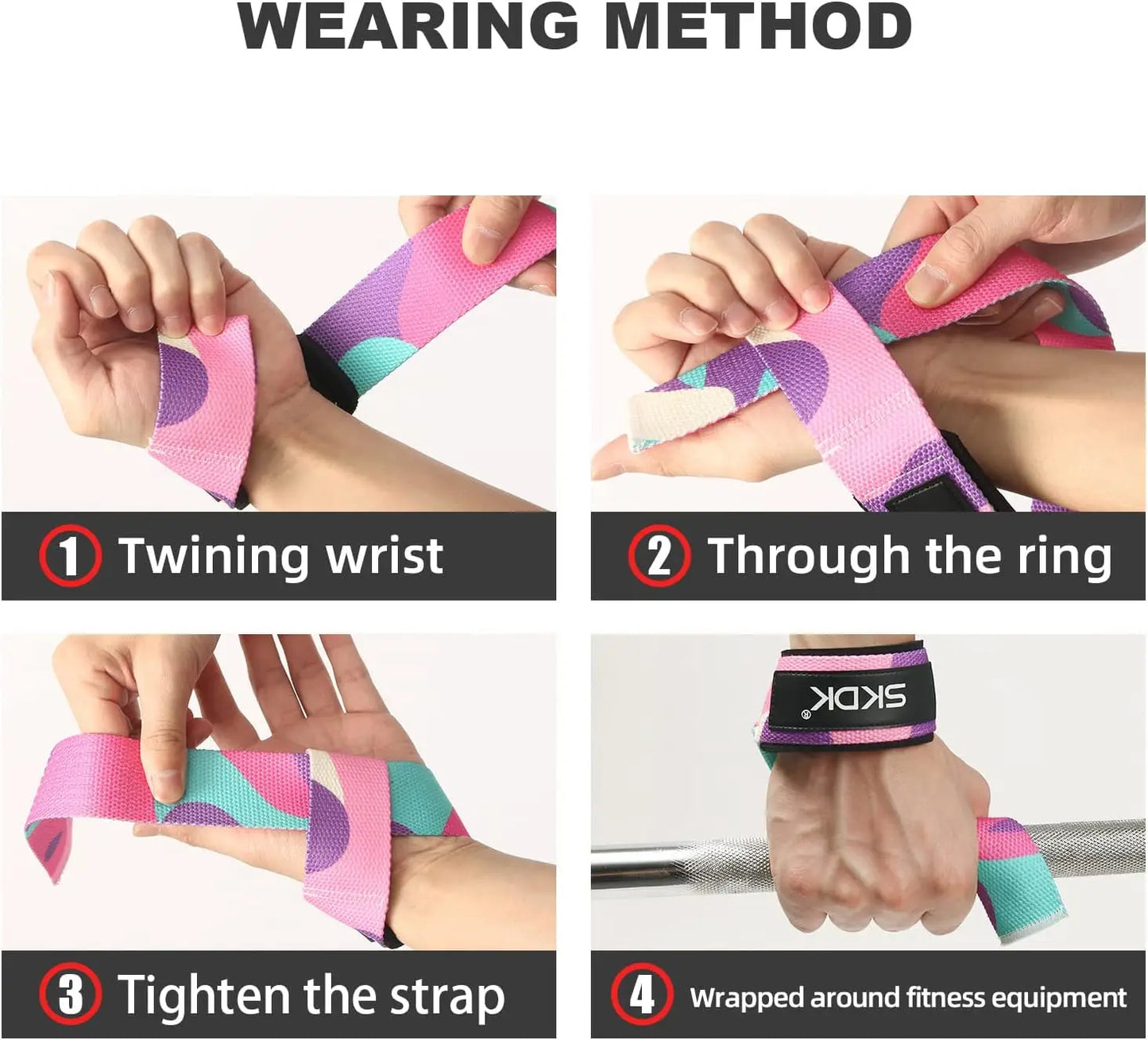 2Pcs Weightlifting Wrist Straps