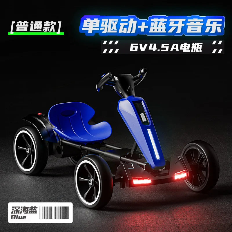 With Led Light And Music Kids Electric Kart, Four-wheel Can Ride On Remote-controlled Toy Car for Ages 1-3 To 6