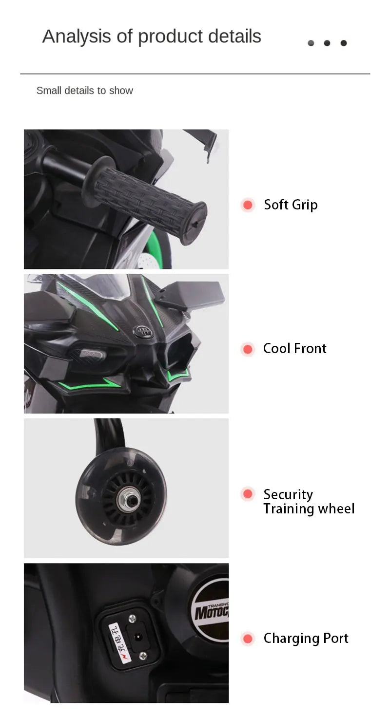 Electric Motorcycle For 3-9 Years Kids