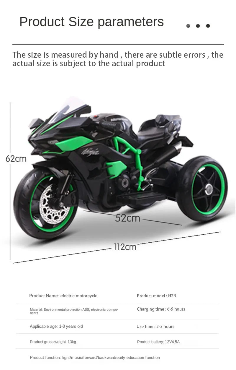 Electric Motorcycle For 3-9 Years Kids