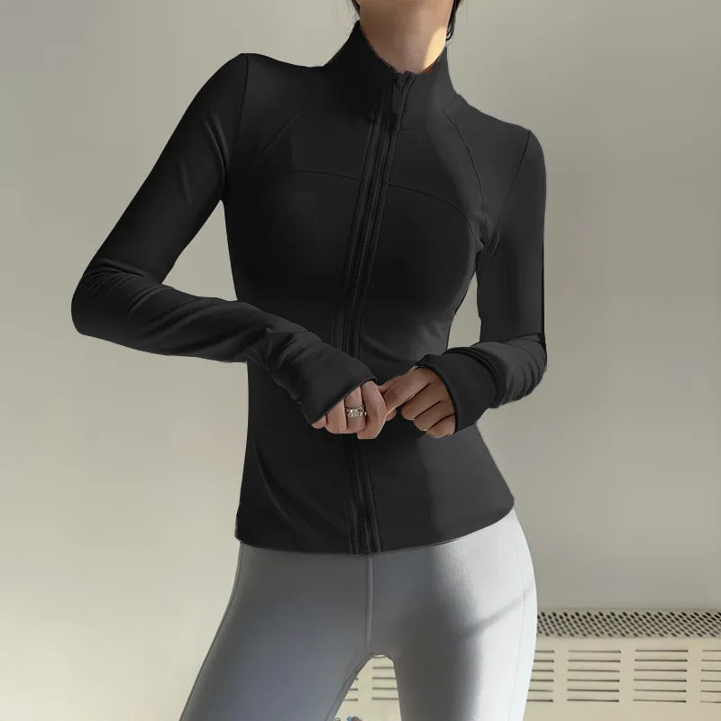 Women Zip Fitness Clothes Long