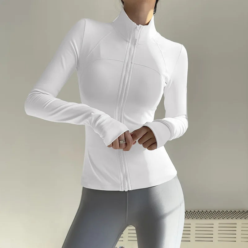 Women Zip Fitness Clothes Long