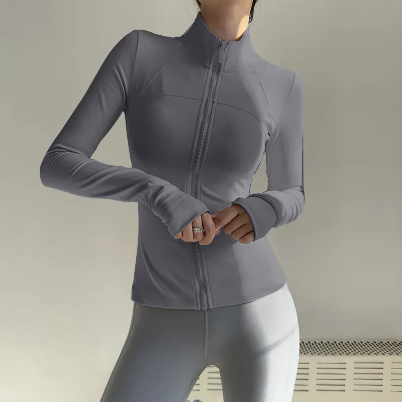 Women Zip Fitness Clothes Long