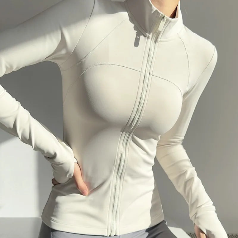 Women Zip Fitness Clothes Long