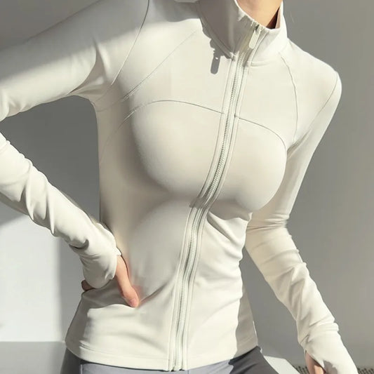 Women Zip Fitness Clothes Long